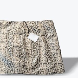 Statement Faux Python Mini Skirt Indie Baddie Vegan Animal Print Women Large NEW